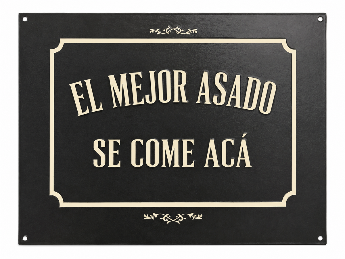 Chapa Decorativa Asado