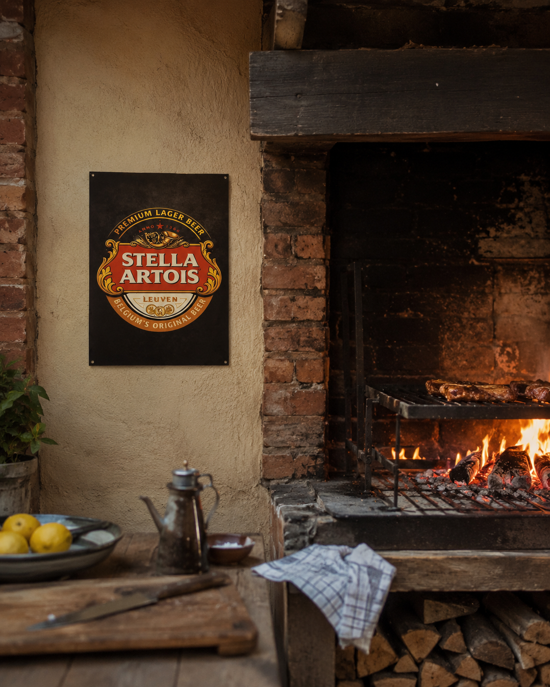 Chapa Decorativa Stella Artois - Negra