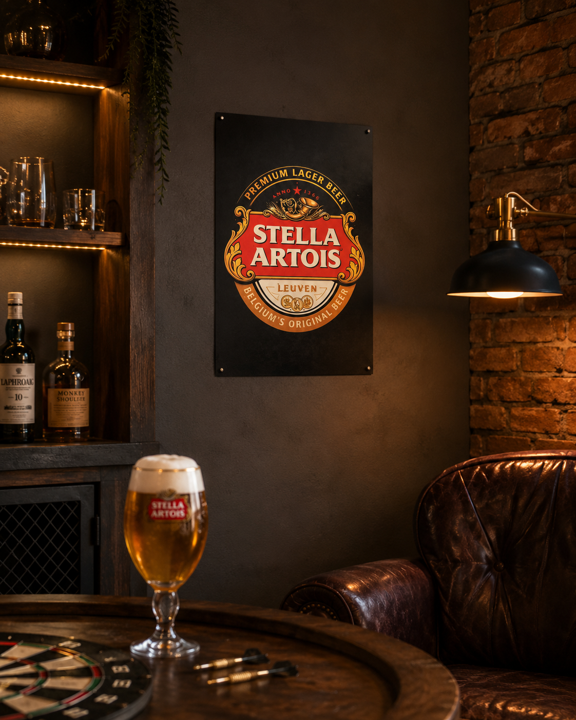 Chapa Decorativa Stella Artois - Negra