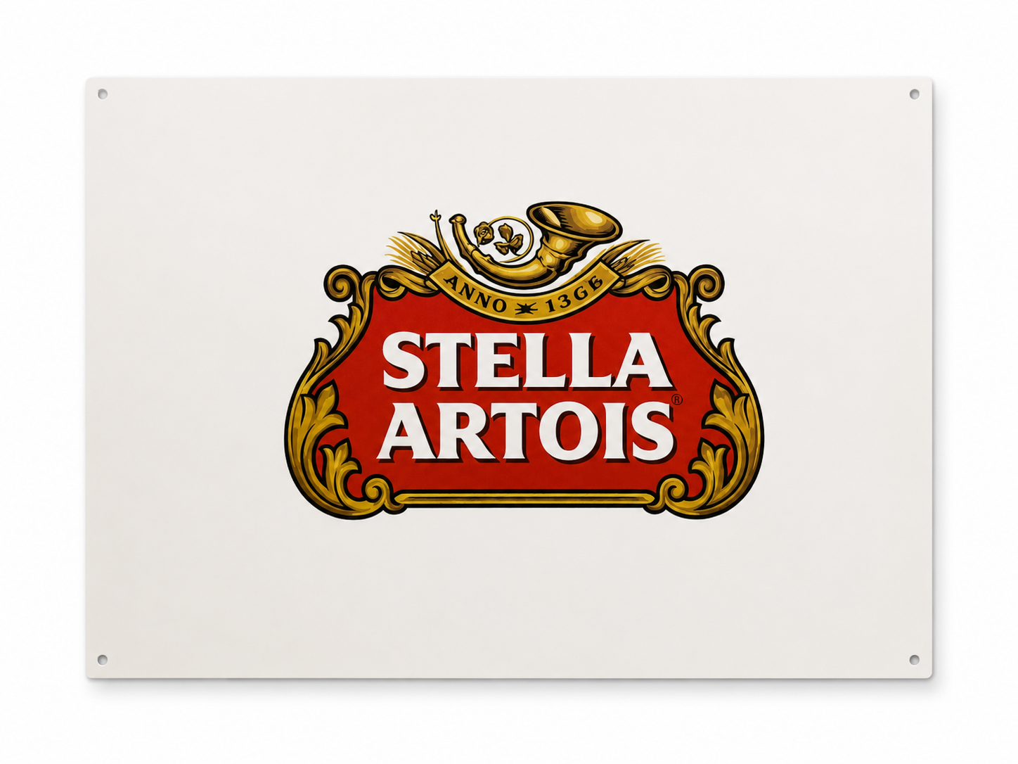 Chapa Decorativa Stella Artois - Blanca