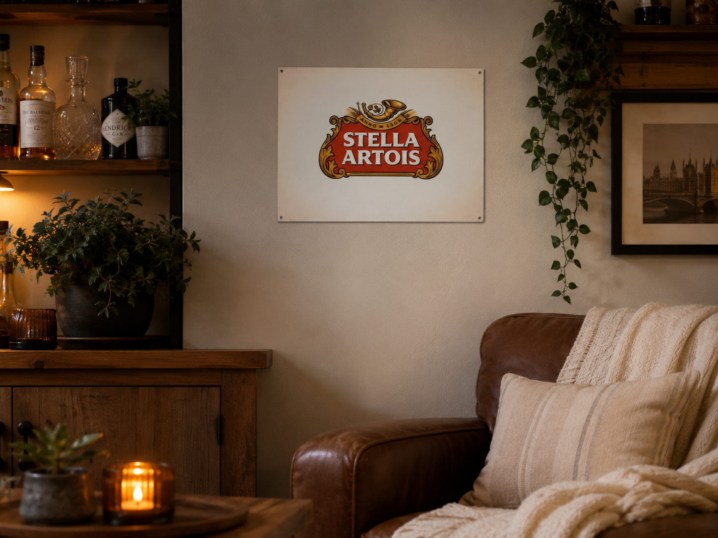 Chapa Decorativa Stella Artois - Blanca